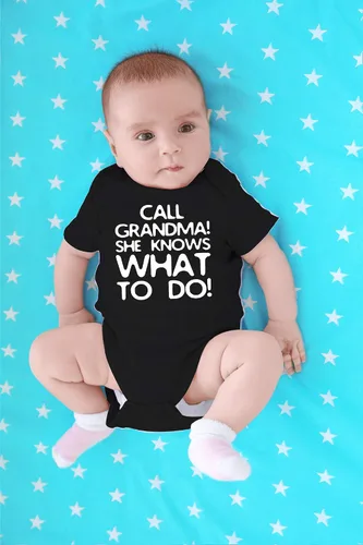 Miniatura 4 de CBTwear Call Grandma She Knows What To Do Baby Bodysuit - Adorable mameluco Ropa Unisex Humor Romper