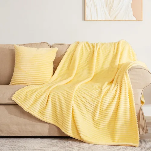 Miniatura 9 de Vessia - Manta de forro polar de franela (50x70 pulgadas), manta 3D de jacquard negra, esponjosa y cálida para sofá, sillón, cama, silla, 300GSM