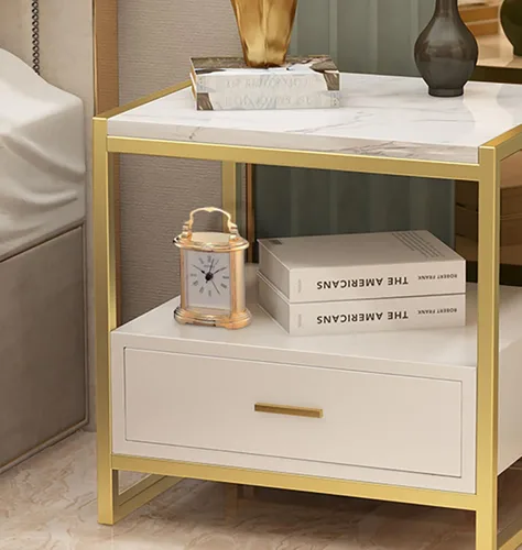 Miniatura 4 de SEIKO QHE109GLH Reloj despertador de aleación de oro para dormitorio, 4.3 x 3 pulgadas