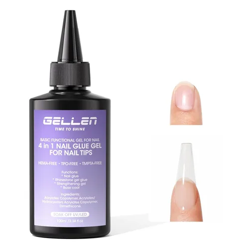 Miniatura 8 de Gellen Gel constructor de uñas transparente de 3.4 fl oz, gel fortalecedor de color duro, construcción de ápice de uñas, gel de uñas UV de larga
