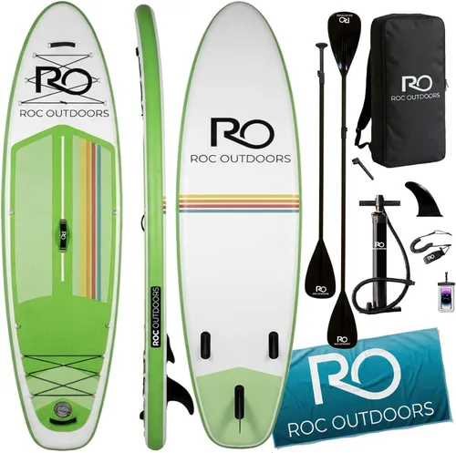 Miniatura 28 de Roc Tabla de remo inflable con accesorios y mochila de alta calidad, cubierta antideslizante, bolsa impermeable, correa, remo y bomba de mano.