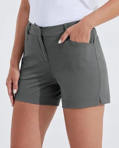 Miniatura 30 de Willit Pantalones cortos de golf de 4.5 pulgadas para mujer, de secado rápido, casuales, con bolsillos, resistentes al agua