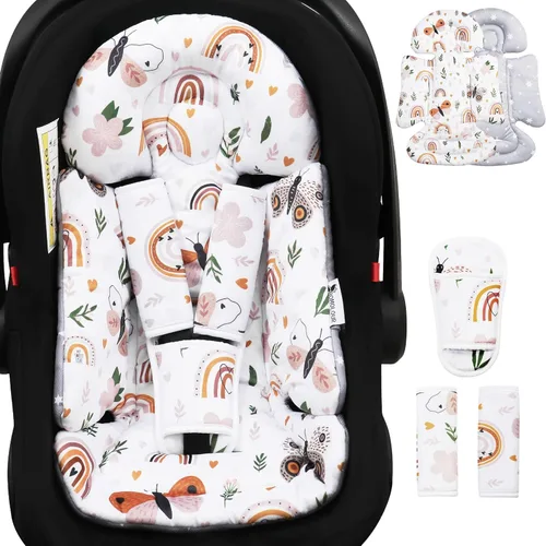 Miniatura 8 de BOMOLOUR Inserto de Asiento de Coche para Bebés con Cojín Removible para Recién Nacido, Inserto Reversible para Asiento de Coche con Soporte