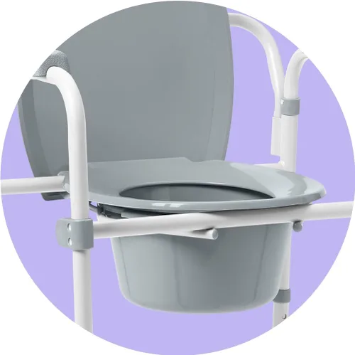 Miniatura 7 de Medline 3 en 1 mesita de noche de acero, asiento estándar, marco plegable resistente, cubo de 7.5 QT, capacidad de peso de 350 lb, asiento con clip