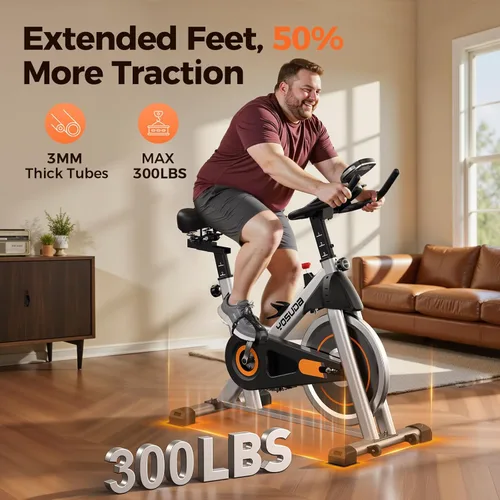 Miniatura 6 de YOSUDA Exercise Bike, Brake Pad Stationary Bike for Home with Exclusive App, Magnetic Indoor Cycling Bike with 300 lb Weight Capacity, Low Noise