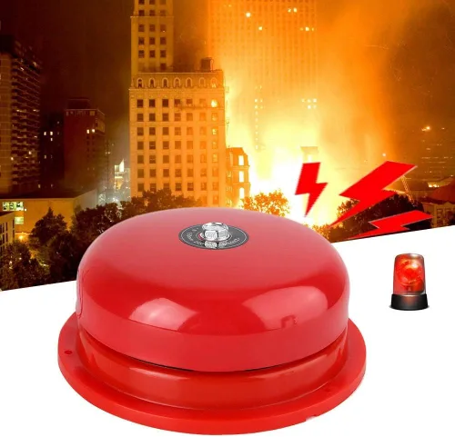 Miniatura 4 de Campana eléctrica de acero inoxidable de 6 pulgadas 100db AC tipo huelga interna, campana de alarma contra incendios para evacuación de emergencia