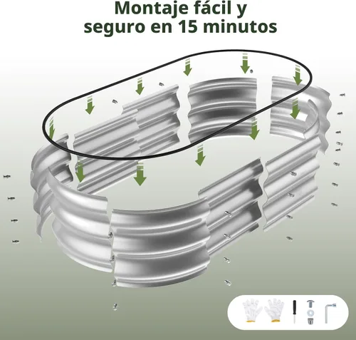 Miniatura 7 de Winpull Kit de cama de jardín elevada, maceta galvanizada de 4 x 2 x 1 pies para exteriores con bordes de seguridad, camas elevadas de metal grandes