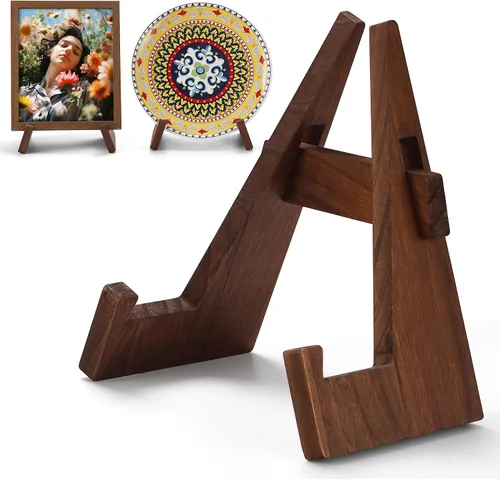 Miniatura 9 de Soportes de fotos para exhibición, paquete de 3 soportes de placa de 3 pulgadas para exhibición, soporte de placa decorativa de metal negro, soporte