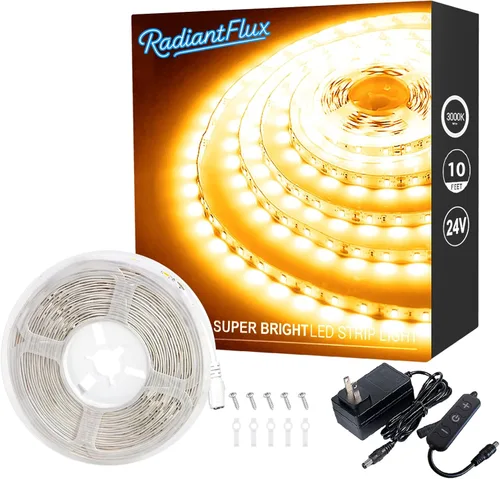 Miniatura 26 de RadiantFlux Tira de Luz Púrpura, Tira de Luz LED Púrpura Flexible de 30 Pies con Kit, 540 Perlas de Lámpara, Luz LED de 24V, No Impermeable
