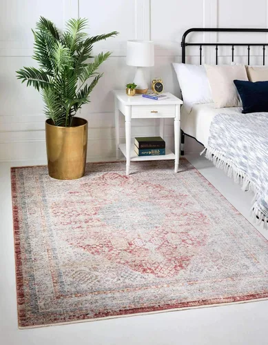 Miniatura 16 de Unique Loom Noble Collection - Alfombra de área tradicional, envejecida, vintage, geométrica, con borde (2' 2 x 3' 0 rectangular, azul/beige)