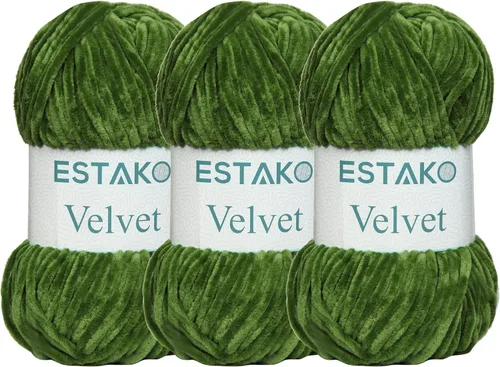 Miniatura 24 de Estako Manta de felpilla de terciopelo amigurumi para tejer y tejer, súper voluminosa, 3.53 oz (132 yardas) (1710 - naranja)