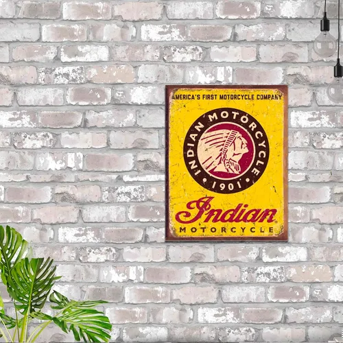Miniatura 4 de Desperate Enterprises Indian Motorcycle Since 1901 - Letrero de hojalata nostálgico vintage de metal, fabricado en Estados Unidos Motocicletas
