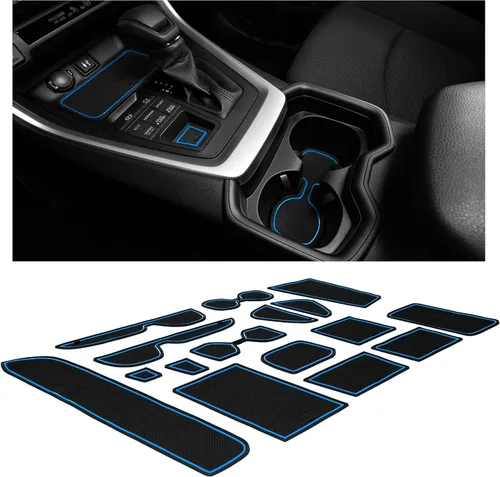 CupHolderHero Compatible con accesorios Toyota RAV4 2019-2024 Premium Custom Interior Antipolvo Antipolvo Insertos Portavasos, Alfombrillas para