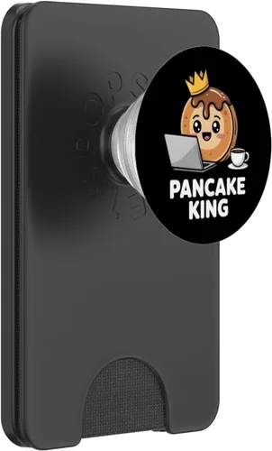 Miniatura 8 de Pancake King Funny Breakfast Lover Programmer Men Women Kids PopSockets Adhesive PopGrip