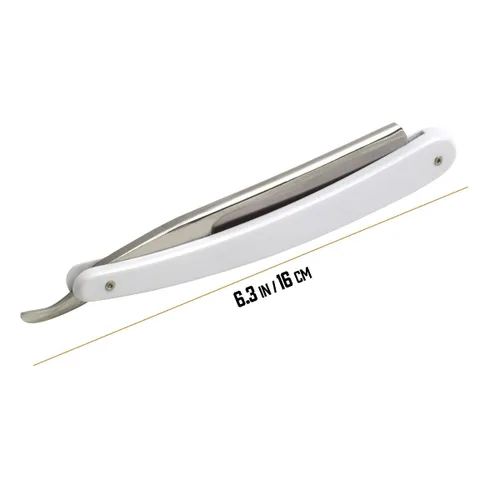 Miniatura 6 de Union Razors Maquinilla de afeitar SR2 de borde recto con mango blanco