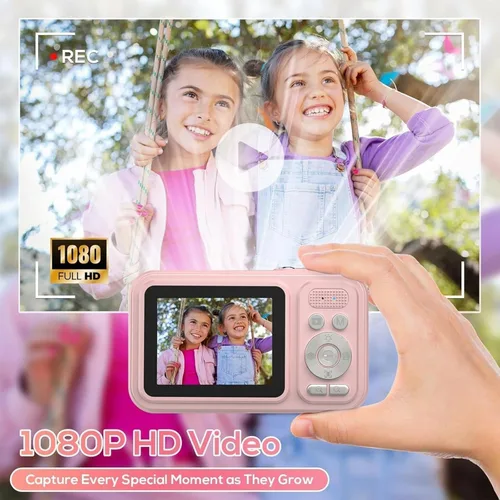 Miniatura 3 de Cámara digital para niños, cámaras digitales de 48 MP FHD 1080P para apuntar y disparar con zoom de 16X, cámaras portátiles compactas