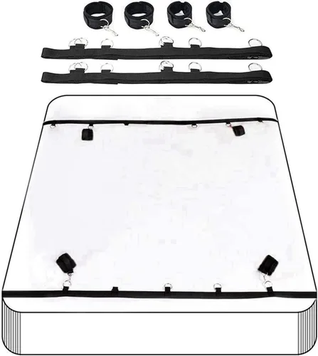 Miniatura 5 de Kit de cama para parejas, correas de cama para adultos, colchón, lazos sexuales para tobillos y muñecas, cuerdas de sujeción de cama King y cordones