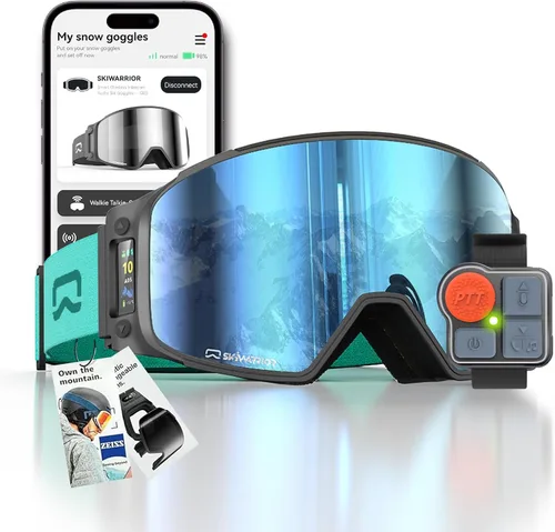 Miniatura 11 de Multifunctional Smart Wireless Ski Goggles with Walkie-Talkie, Anti-Fog Zeiss Lens, Music & Call Function - G03 Azul cilíndrico