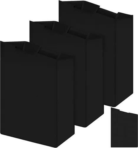 Windyun 3 bolsas de repuesto para clasificador de ropa sucia hipotenusa, cesta de repuesto extraíble, bolsa organizadora de almacenamiento de Negro