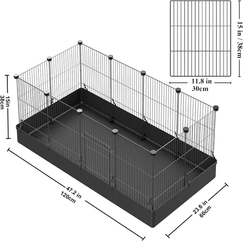 Miniatura 2 de LANGXUN 24 piezas de corralito para mascotas pequeños con tapete impermeable, jaula C & C para cachorros, gatitos, jaula de conejos, jaulas