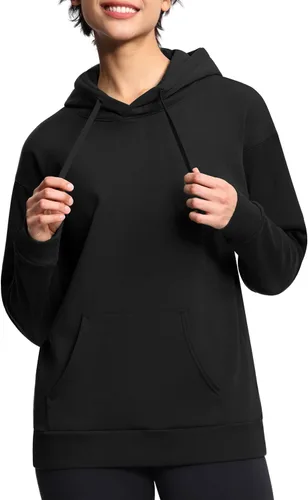 Miniatura 3 de THE GYM PEOPLE Sudadera básica con capucha para mujer, ajuste holgado, forro polar ultra suave, con bolsillos