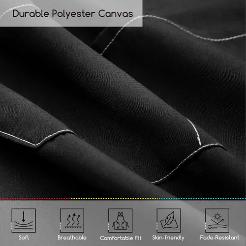 Miniatura 5 de MEEDEN Delantal de pintura para hombres y mujeres: Delantal de arte de lona de poliéster impermeable ajustable con 3 bolsillos, delantal de artista