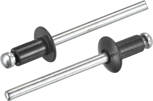 Miniatura 23 de uxcell Remaches ciegos de aluminio, 0.157 in x 0.236 in (5/32 pulgadas x 15/64 pulgadas), remache de extremo abierto, cabeza redonda plana para unir