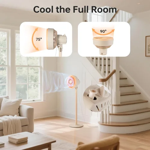 Miniatura 3 de BEESTAR - Ventilador de pie oscilante de 10 pulgadas 3 adjustable speed levels & height adjustable design, ideal for bedroom, living room, kitchen