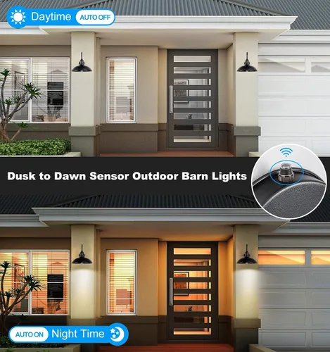Miniatura 2 de Luz de granero grande de 15 pulgadas, con cuello de cisne al aire libre, impermeable, para montaje en pared, ideal para granja, almacén, escaparate