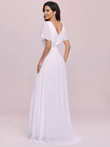 Miniatura 2 de Ever-Pretty 09890 - Vestido largo de noche con cuello en V y mangas cortas para mujer