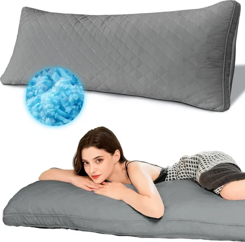 Miniatura 7 de Ubauba Almohada corporal de espuma viscoelástica, almohadas de cuerpo grande para adultos, almohadas largas firmes y esponjosas para dormir