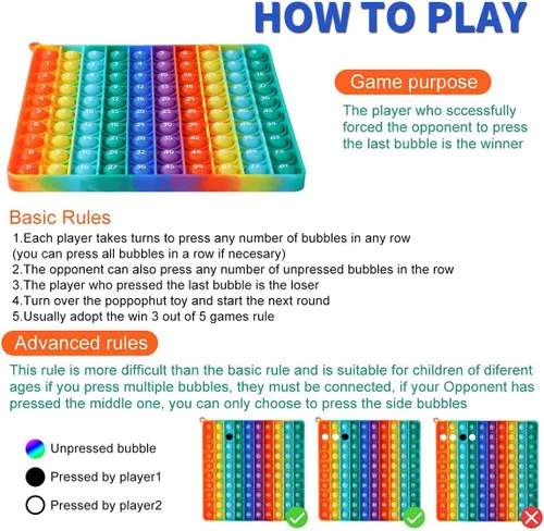 Miniatura 7 de P00p - Juego de multiplicación con números, juguetes de matemáticas fidget, juguete de aprendizaje fidget para aliviar el estrés para crear tipos