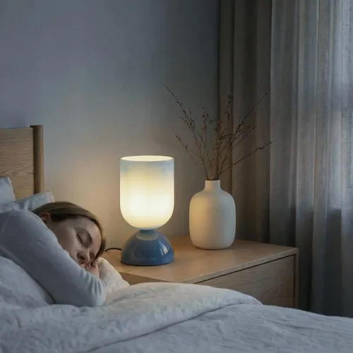 Miniatura 6 de Lámpara de mesa de cristal moderna de 8.9 pulgadas para sala de estar, lámparas de escritorio regulables para dormitorio, lámpara de mesita de noche