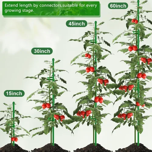 Miniatura 3 de Estacas para plantas de 17 pulgadas, soporte SupKing para orquídeas con clips, 10 postes para plantas de jardín extendidos a 3/4/5 pies