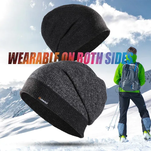 Miniatura 5 de WTACTFUL Gorro térmico cálido y holgado para invierno, para esquí, snowboard, al aire libre, hombres y mujeres