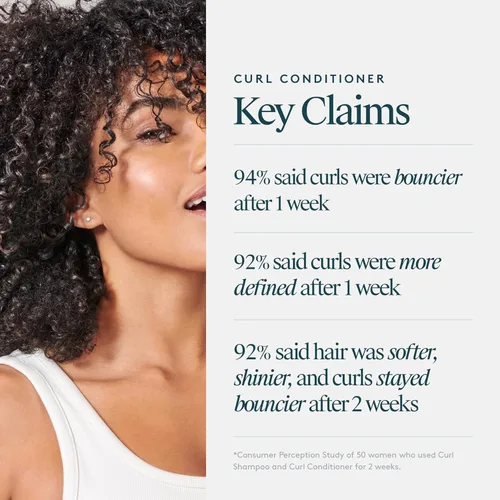 Miniatura 9 de VIRTUE Acondicionador de rizos con aceite de jojoba, sin sulfatos, hidrata, nutre y repara el cabello rizado con control de encrespamiento
