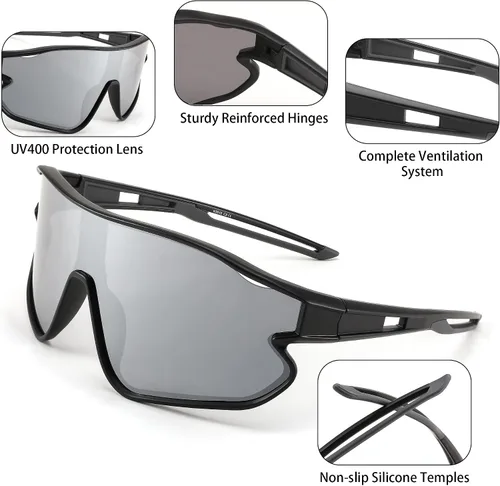 Miniatura 3 de FEISEDY Gafas de sol unisex para jóvenes, gafas de sol de béisbol y tenis, UV400 deportivas para niños y niñas, pantallas de ciclismo B4064