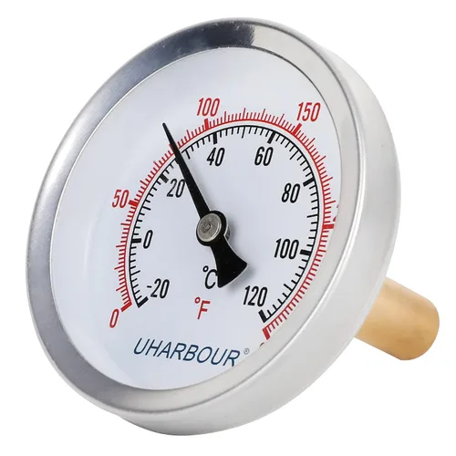 Miniatura 8 de Medidor de temperatura del agua, esfera de 3.0 in totalmente de acero inoxidable, vástago de 6 pulgadas, -40 a 160F, 1/2" NPT montaje trasero