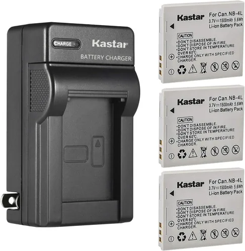 Miniatura 6 de Kastar Reemplazo del cargador de batería de pared de CA para Canon NB-4L NB4L, NB-4LH NB4LH Batería, Canon CB-2LV Cargador, Canon Digital IXUS 100