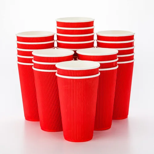 Miniatura 72 de Vasos de café de papel aislado de pared corrugada, 12 onzas, 12 onza, Negro