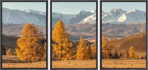 Miniatura 73 de SIGNWIN Lienzo enmarcado para pared, juego de arte nublado de tormenta, cielo, bosque otoñal, árboles, rústico, naturaleza, fotografía, realismo