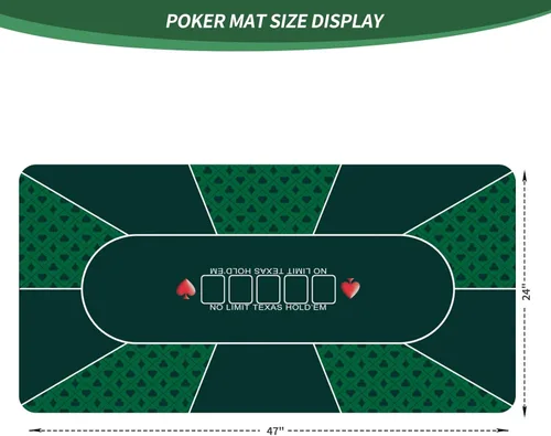 Miniatura 2 de nuveti Mesa de póquer de 47 x 24 pulgadas, cubierta de mesa de póquer portátil Texas Hold'em, mesa de póquer plegable, parte inferior de goma 47 x