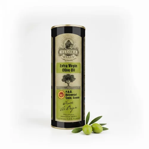 Ellora Farms, Aceite de oliva virgen extra griego, DOP con certificación de finca única, ganador del premio de oro múltiple, rastreable, primera