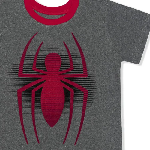 Miniatura 5 de Marvel Spiderman - Paquete de 2 camisetas para niños pequeños y pequeños, rojogris