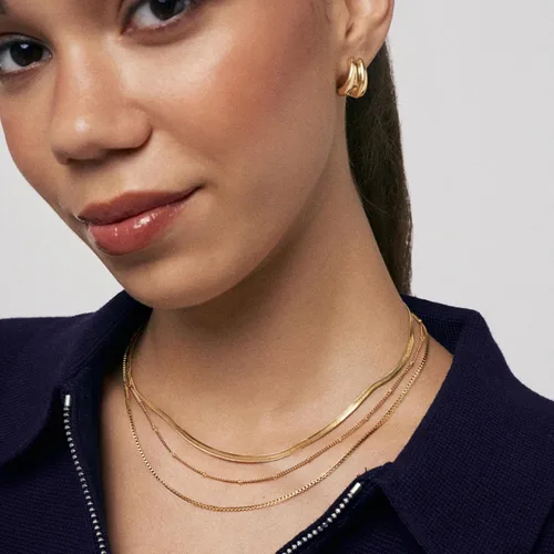 Miniatura 3 de Hey Harper Collar de oro para mujer, collar de moda Recubrimiento de PVD dorado de 14 quilates, impermeable y resistente al sudor, no se deslustra