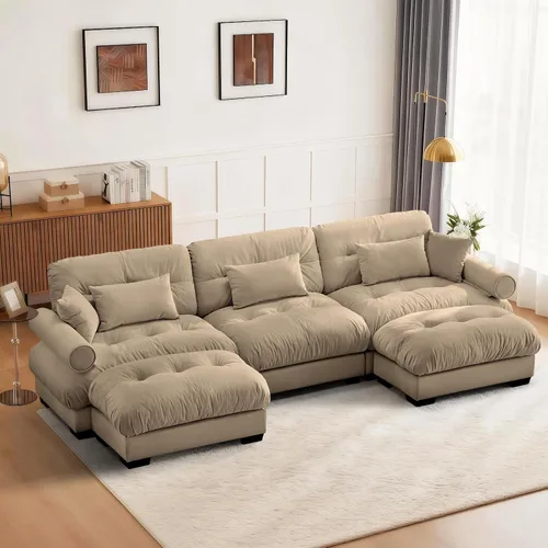 Miniatura 83 de SoarFlash Moderno sofá reclinable de terciopelo para sala de estar, sofá biplaza para apartamento, sofá de almacenamiento con marco de madera Azul