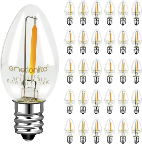Miniatura 12 de Emotionlite - Bombillas de luz nocturna, bombillas LED C7 para candelabro, base de candelabro E12, equivalente a incandescente de 4 W, 5 W, 6 W, 7