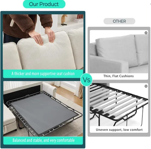 Miniatura 7 de 106" L Shaped Pull Out Sofa Bed, Modern Modular 4 Seater Storage Couch, 2-in-1 Sleeper Sofa Bed with Reversible Chaise and Wireless&USB Ports
