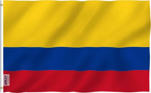Anley Fly Breeze - Bandera de Colombia de 3 x 5 pies, color vivo y a prueba de decoloración, cabecera de lona y doble costura, banderas nacionales