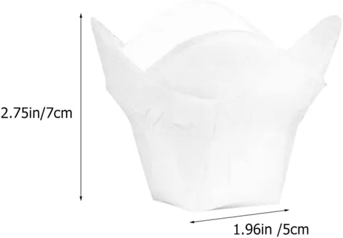 Miniatura 3 de Kichvoe 100 piezas de papel antiaceite para tartas pequeñas, envoltura de muffins, mini tazas de papel para hornear, magdalenas, taza para hornear